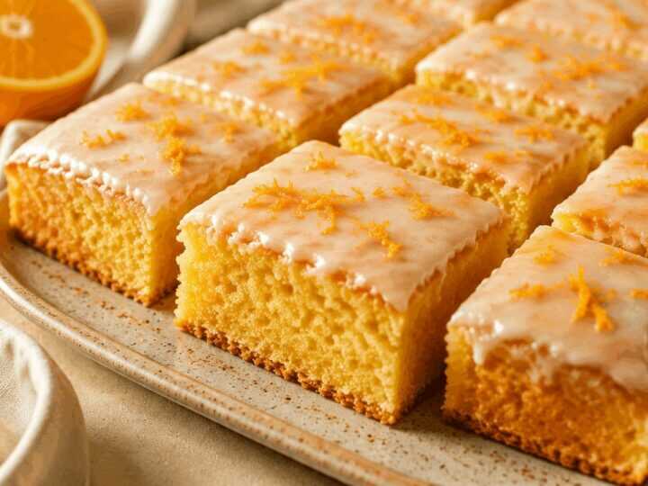Leckeres Rezept: Saftiger Blechkuchen mit frischem Orangensaft