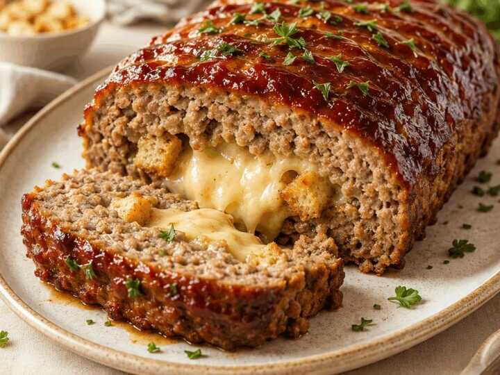 Leckeres saftiges Hackbraten-Erlebnis mit würziger Überraschung