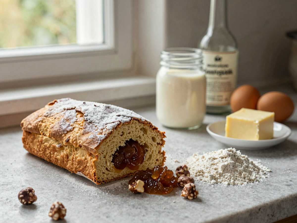 Leckeres Stollenkuchen-Rezept vom Blech mit Marzipan, das Sie unbedingt probieren sollten! – während der Zubereitung