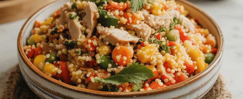 Leichter Marokkanischer Couscous-Salat – so sieht es fertig aus