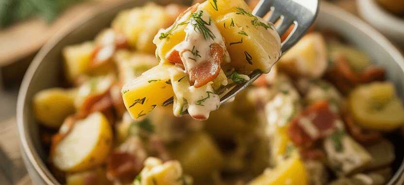 Leichter sommerlicher Kartoffelsalat – Erfrischung für heiße Tage! – so sieht es fertig aus