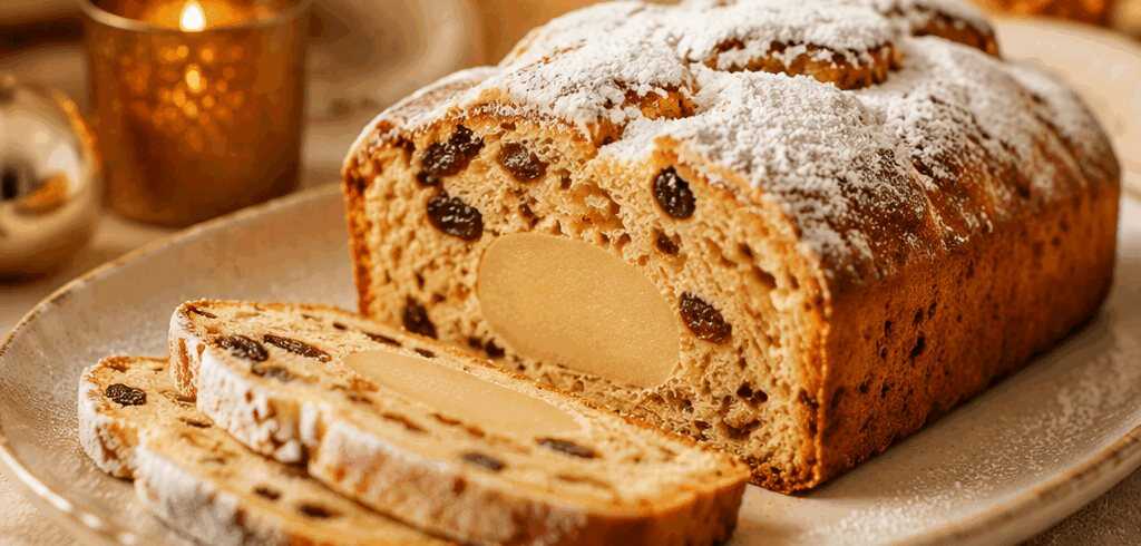 Lust auf Genuss? Entdecke den himmlischen Marzipan-Stollenkuchen! – so sieht es fertig aus