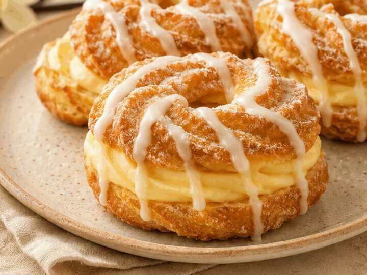 Lust auf Köstlichkeit? Probieren Sie unser Rezept für Spritzkuchen mit Vanillecreme und Zuckerguss!
