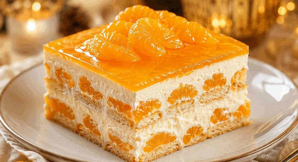Mandarinen-Zauber: Nicht verpassen! Unser unwiderstehliches Rezept für die köstliche Philadelphia-Torte mit Löffelbiskuits – so sieht es fertig aus