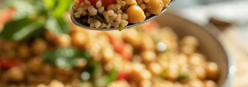 Mediterraner Bulgursalat mit Kichererbsen und Minze