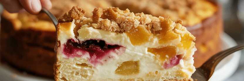 Megacremiger Quarkkuchen in 5 Minuten bereit fur den Ofen – so sieht es fertig aus