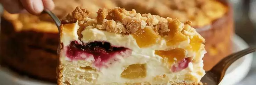 Megacremiger Quarkkuchen in 5 Minuten bereit fur den Ofen – so sieht es fertig aus