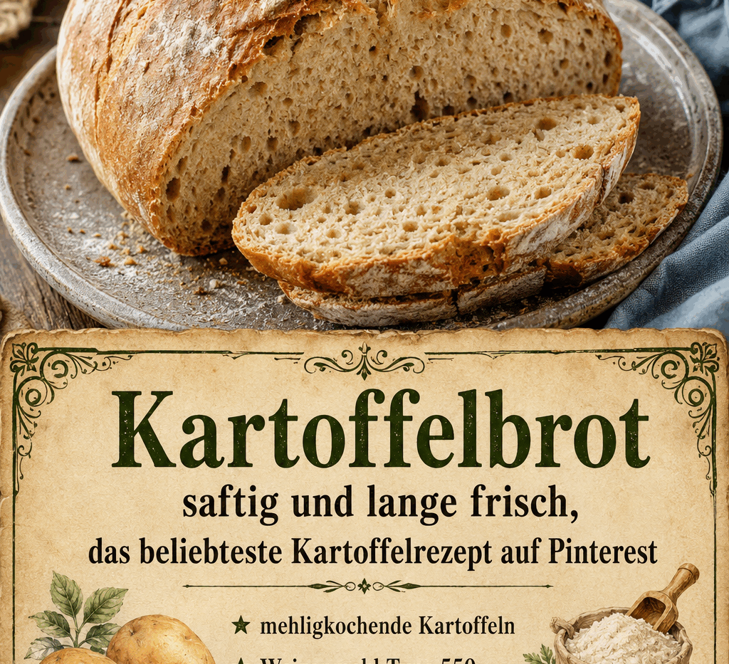 Kartoffelbrot saftig und lange frisch, das beliebteste Kartoffelrezept auf Pinterest