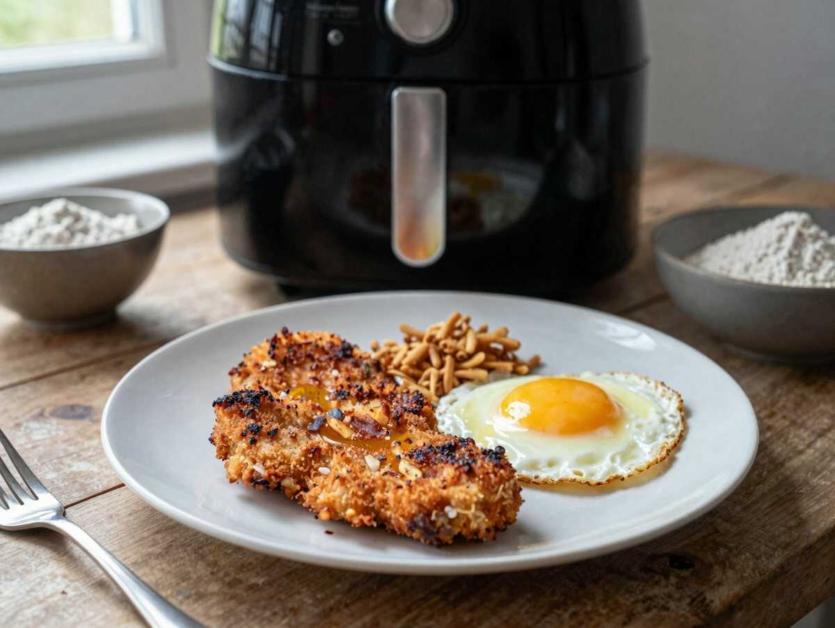 Mini-Schnitzel fürs Partybuffet aus dem Airfryer, das Rezept, das gerade auf Pinterest viral geht – während der Zubereitung