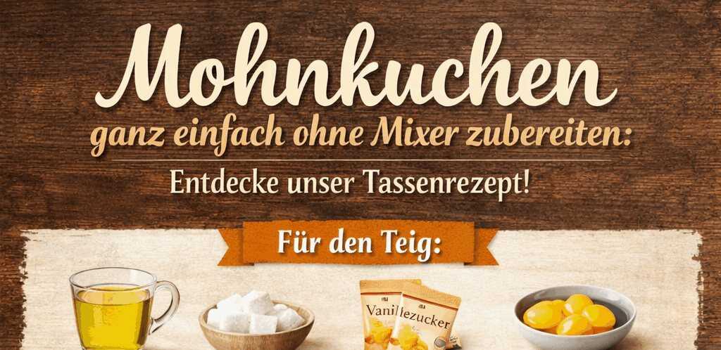 Mohnkuchen ganz einfach ohne Mixer zubereiten