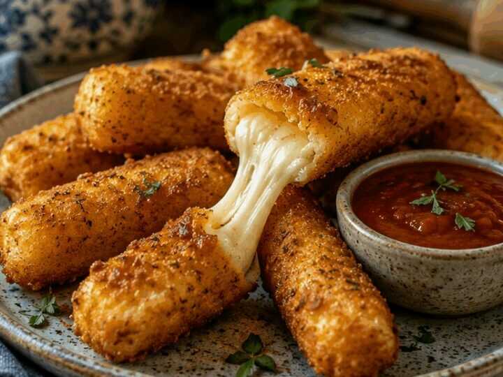 Mozzarella-Sticks aus der Heißluftfritteuse – schmeckt wie frittiert, mit einem Bruchteil vom Fett