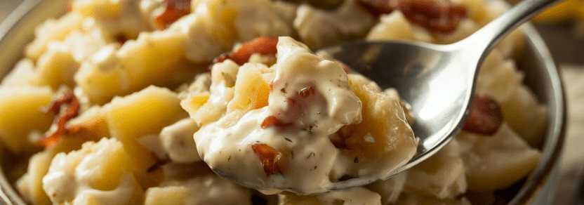Norddeutscher Kartoffelsalat mit Mayonnaise – so sieht es fertig aus