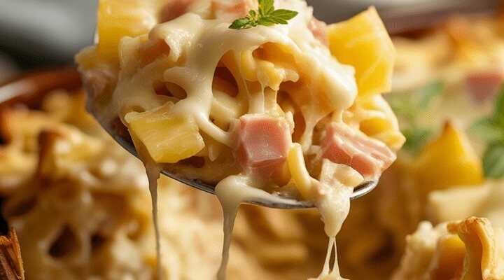 Nudelauflauf ‘Hawaii’ mit 250g Käse mache ich jede Woche