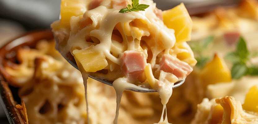 Nudelauflauf ‘Hawaii’ mit 250g Käse mache ich jede Woche