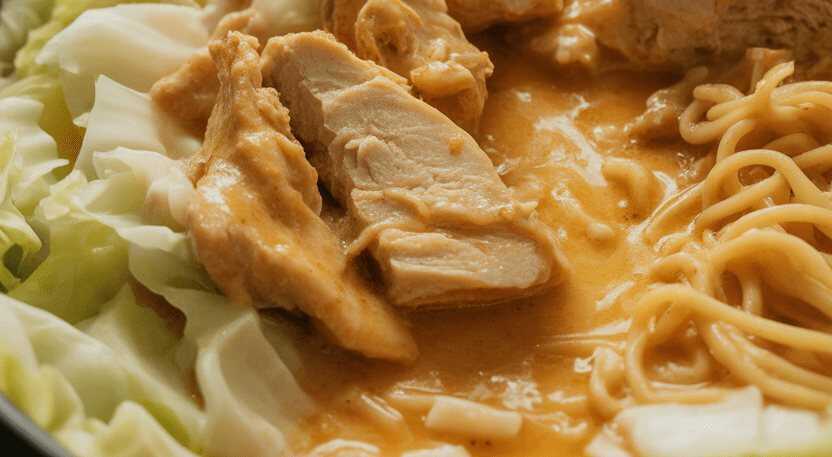 Nudeln wie vom Asiaten mit 100 g Weißkohl & 250 g Putenbrust