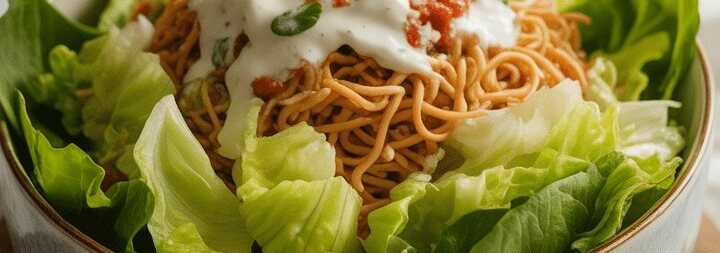 Nudelsalat mit Eisbergsalat & Joghurtdressing – Knackig frisch & unwiderstehlich leicht!