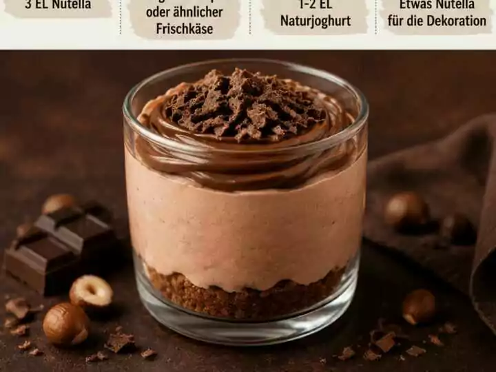 Nutella-Käsekuchen-Creme im Glas