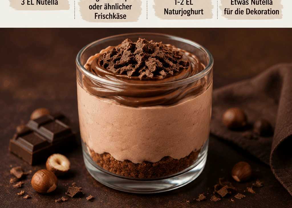Nutella-Käsekuchen-Creme im Glas