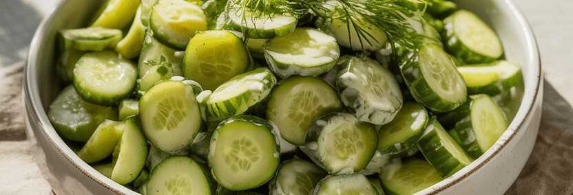 Omas Gurkensalat als klassische Beilage – so sieht es fertig aus