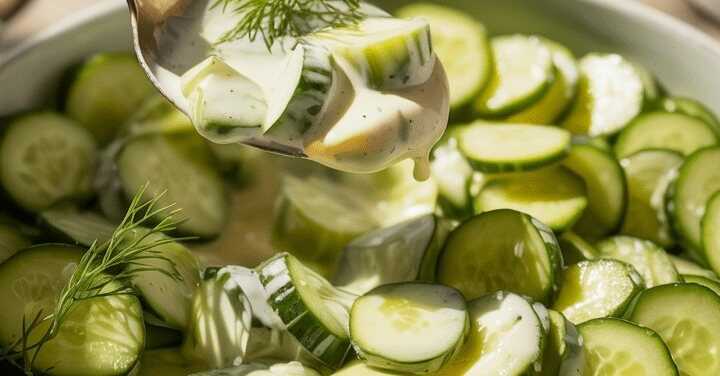 Omas Gurkensalat als klassische Beilage