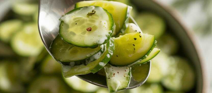 Omas Gurkensalat mit Gurkenwasser abgeschmeckt – so sieht es fertig aus