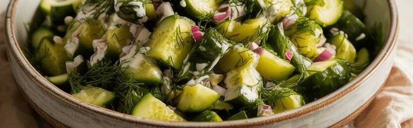 Omas Gurkensalat mit saurer Sahne – so sieht es fertig aus