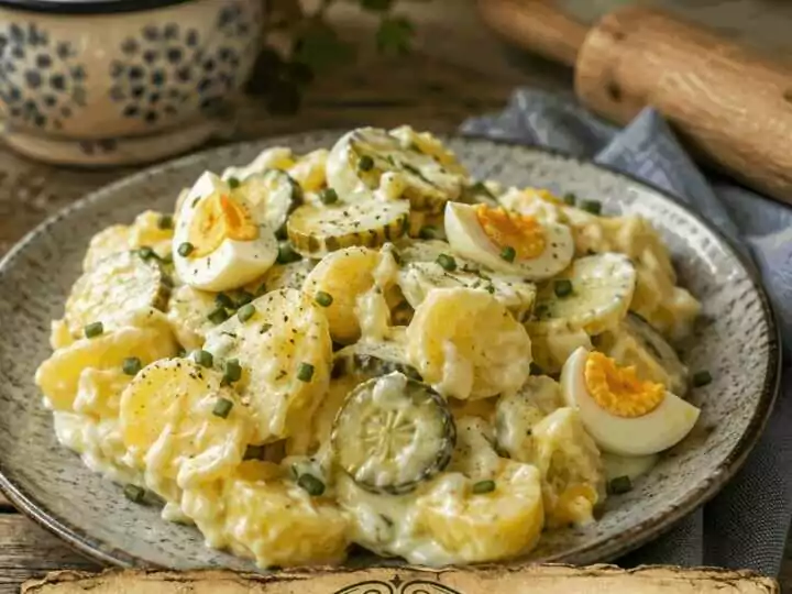 Omas Kartoffelsalat mit Gurke und Ei