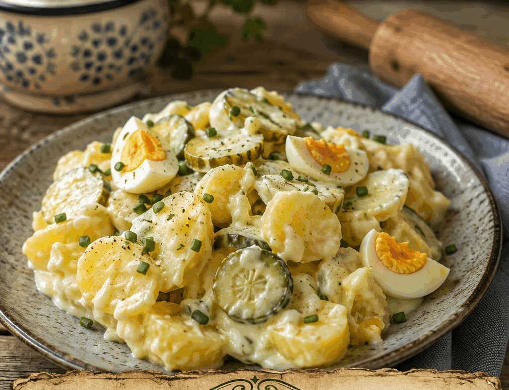 Omas Kartoffelsalat mit Gurke und Ei
