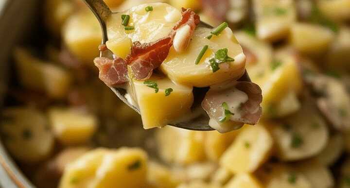 Omas Kartoffelsalat mit Schnittlauch und Brühen-Dressing