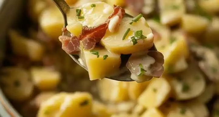 Omas Kartoffelsalat mit Schnittlauch und Brühen-Dressing