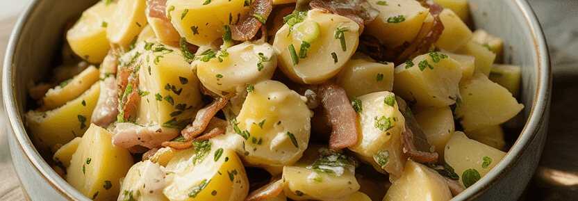 Omas Kartoffelsalat mit Schnittlauch und Brühen-Dressing – so sieht es fertig aus