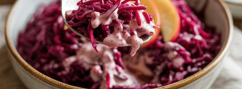 Omas Rotkrautsalat mit Apfel und Essig – so sieht es fertig aus