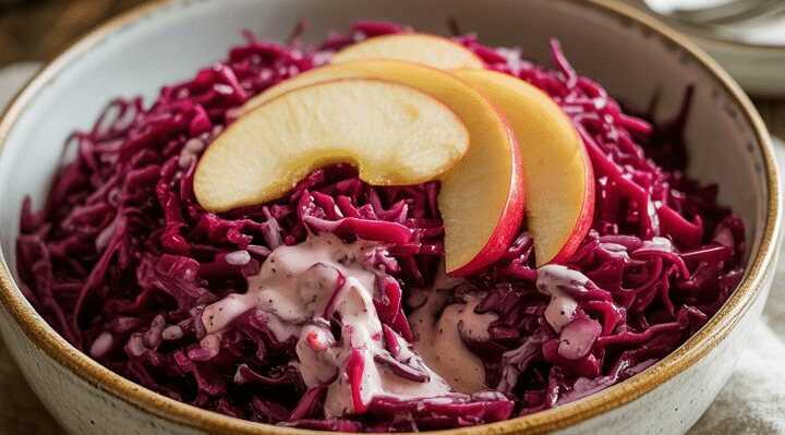 Omas Rotkrautsalat mit Apfel und Essig