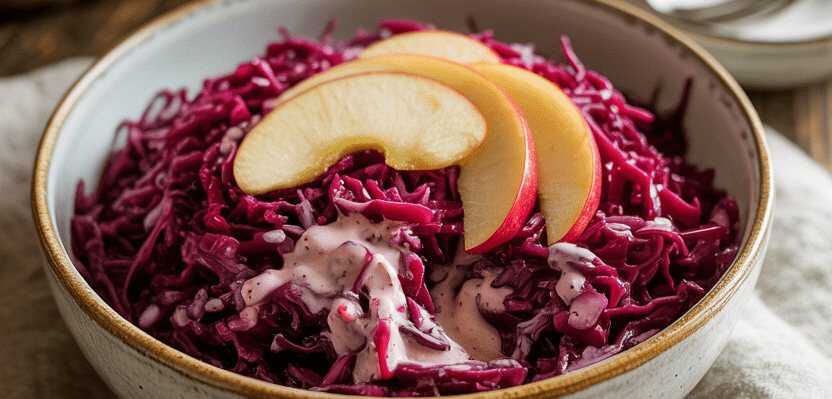 Omas Rotkrautsalat mit Apfel und Essig