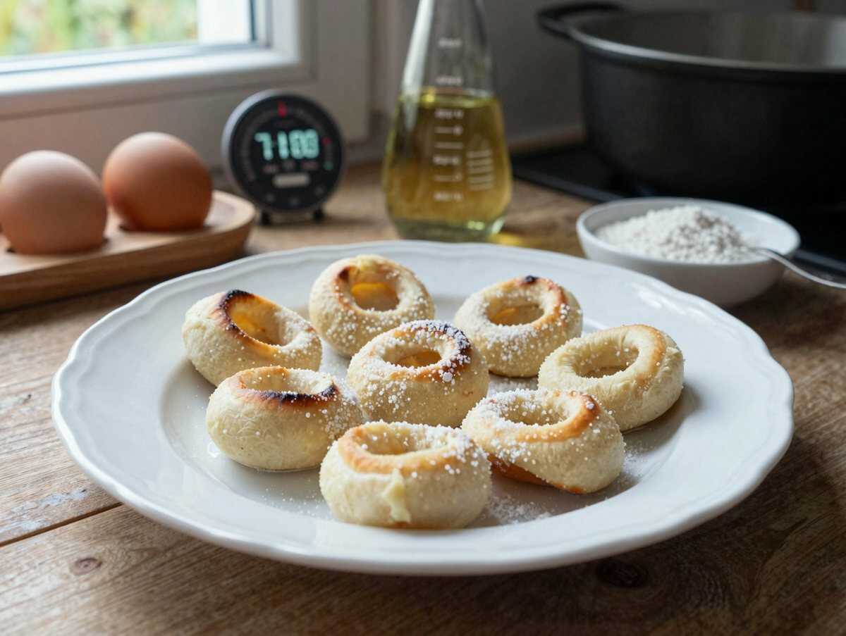 Omis Kräppelchen die ich 2x pro Woche backen, wie vom Weihnachtsmarkt ! – während der Zubereitung