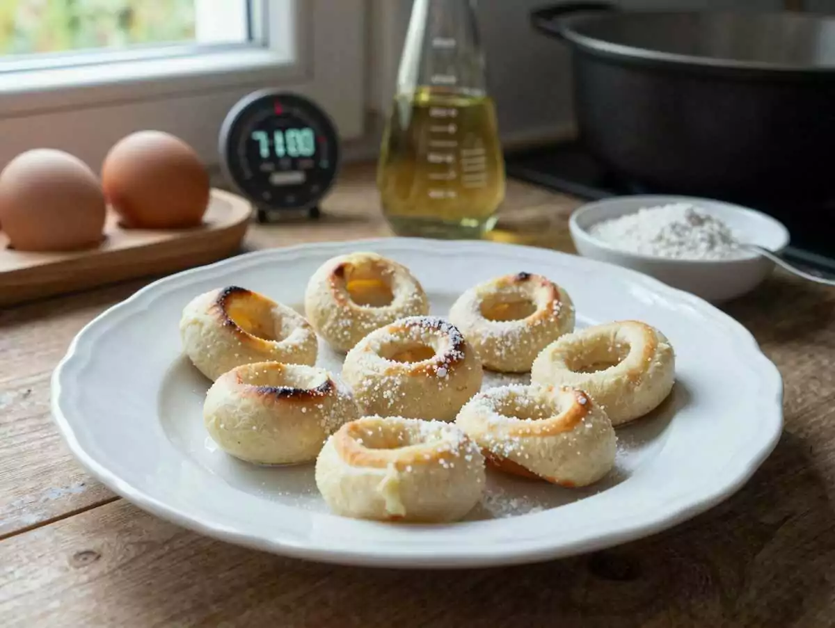 Omis Kräppelchen die ich 2x pro Woche backen, wie vom Weihnachtsmarkt ! – während der Zubereitung