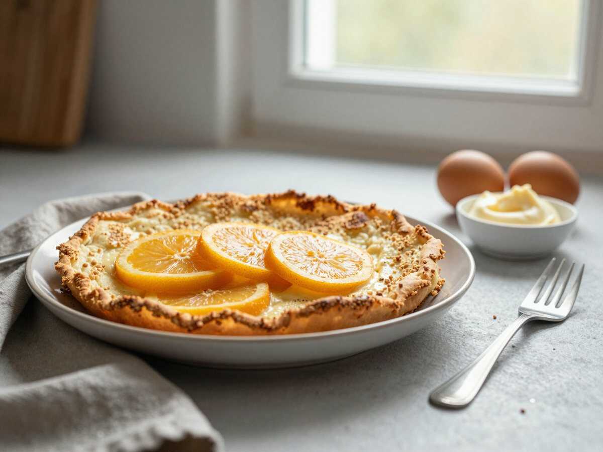 Orangen Schmandkuchen mit 200 g Kekskrümel der immer gelingt – während der Zubereitung