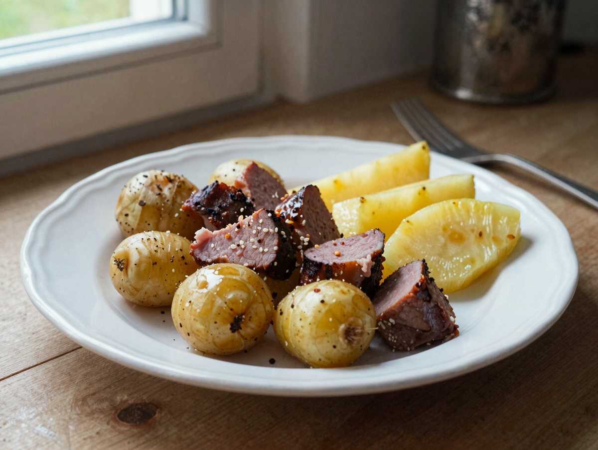 Osteressen vom Blech: Einfache Gaumenfreude mit Schinken und Ananas entdecken! – während der Zubereitung