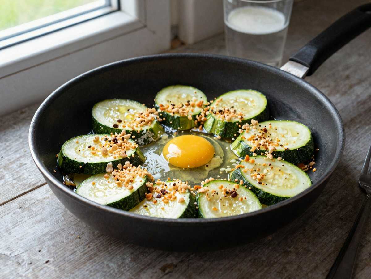 Panierte Zucchini Scheiben mit Parmesan für jeden Tag 10 Minuten – während der Zubereitung