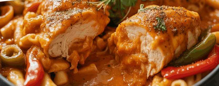 Paprika Pfanne mit 400 g Hähnchenbrust in 20 Minuten gebacken! – so sieht es fertig aus
