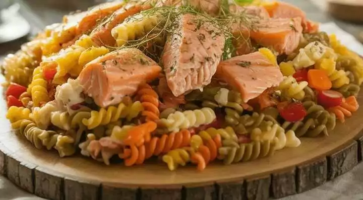 Party-Fusilli-Salat mit Lachs & buntem Gemüse – Der absolute Blickfang auf jedem Buffet!
