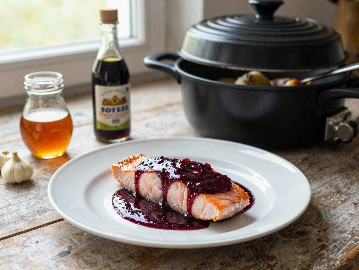 Perfekter Lachs mit Granatapfelglasur aus der Heißluftfritteuse in nur 7 Minuten – So einfach geht's! – während der Zubereitung