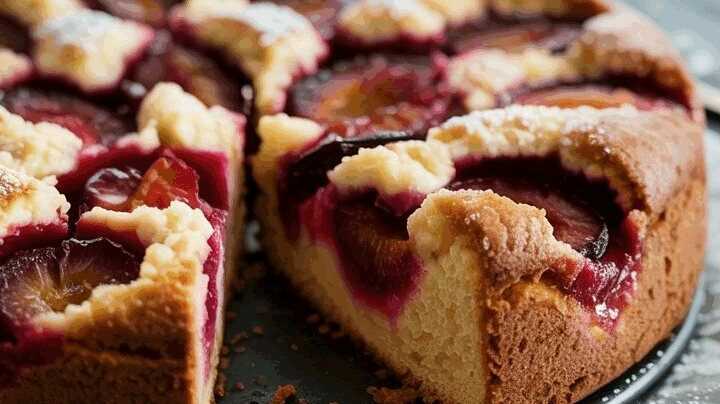 Pflaumenkuchen blitzschnell fertig in 5 Minuten zubereitet