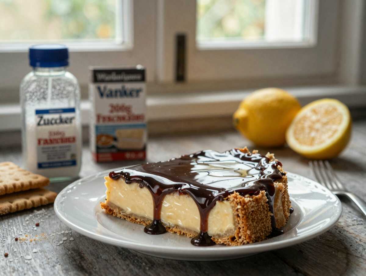 Philadelphia Torte mit leckerer Schokoglasur - Ein unwiderstehliches Rezept! – während der Zubereitung