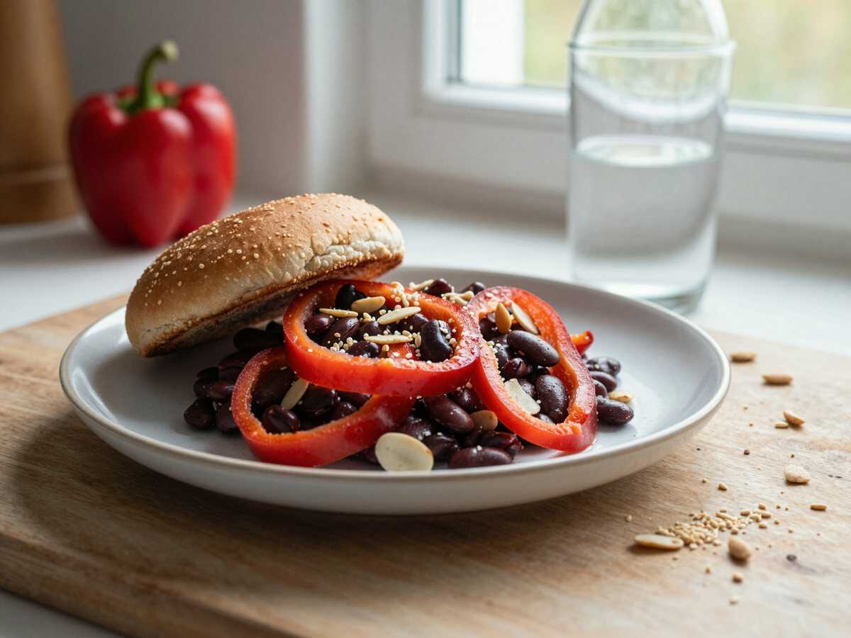 Pikantes, proteinreiches Veggie-Burger-Rezept: So geht's! – während der Zubereitung