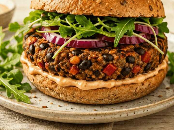 Pikantes, proteinreiches Veggie-Burger-Rezept: So geht’s!