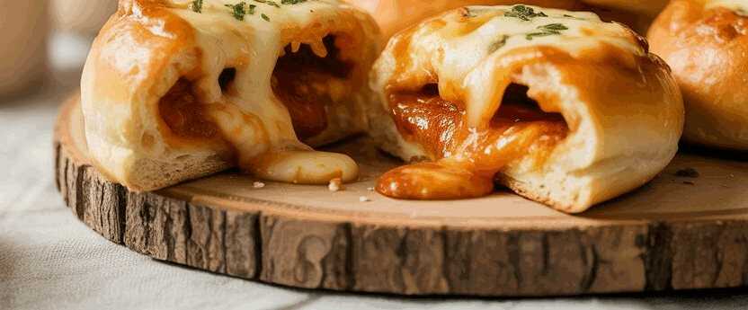 Pizzabrötchen aus der Heißluftfritteuse – so sieht es fertig aus
