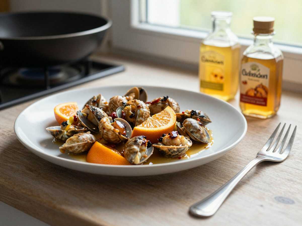 Probieren Sie diese pikanten Honig-Orangen-Garnelen für ein schnelles Genuss-Dinner! – während der Zubereitung