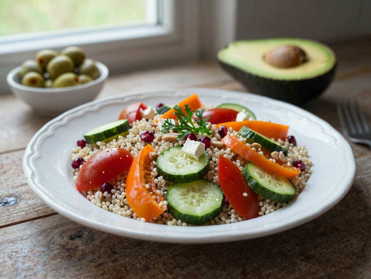 Probieren Sie diesen erfrischenden Quinoa-Salat voller frischer Aromen! – während der Zubereitung