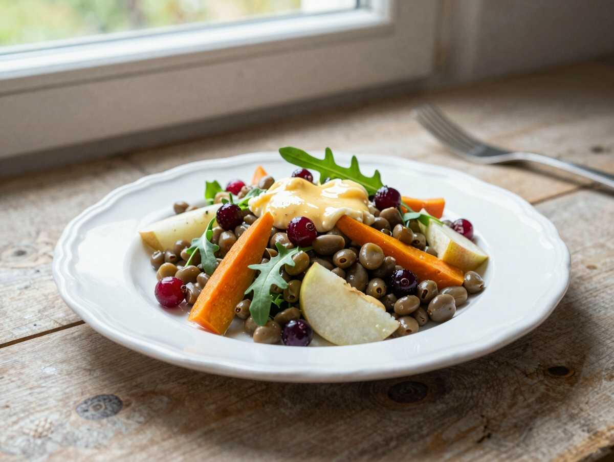 Probieren Sie diesen köstlichen Kürbis-Linsensalat für gemütliche Herbsttage aus! – während der Zubereitung
